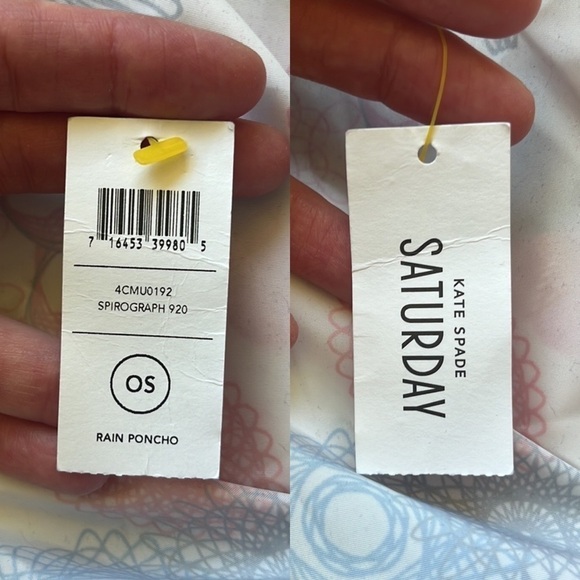 KATE SPADE Saturday Rain Poncho Spirograph Print NWT One Size - Picture 8 of 15